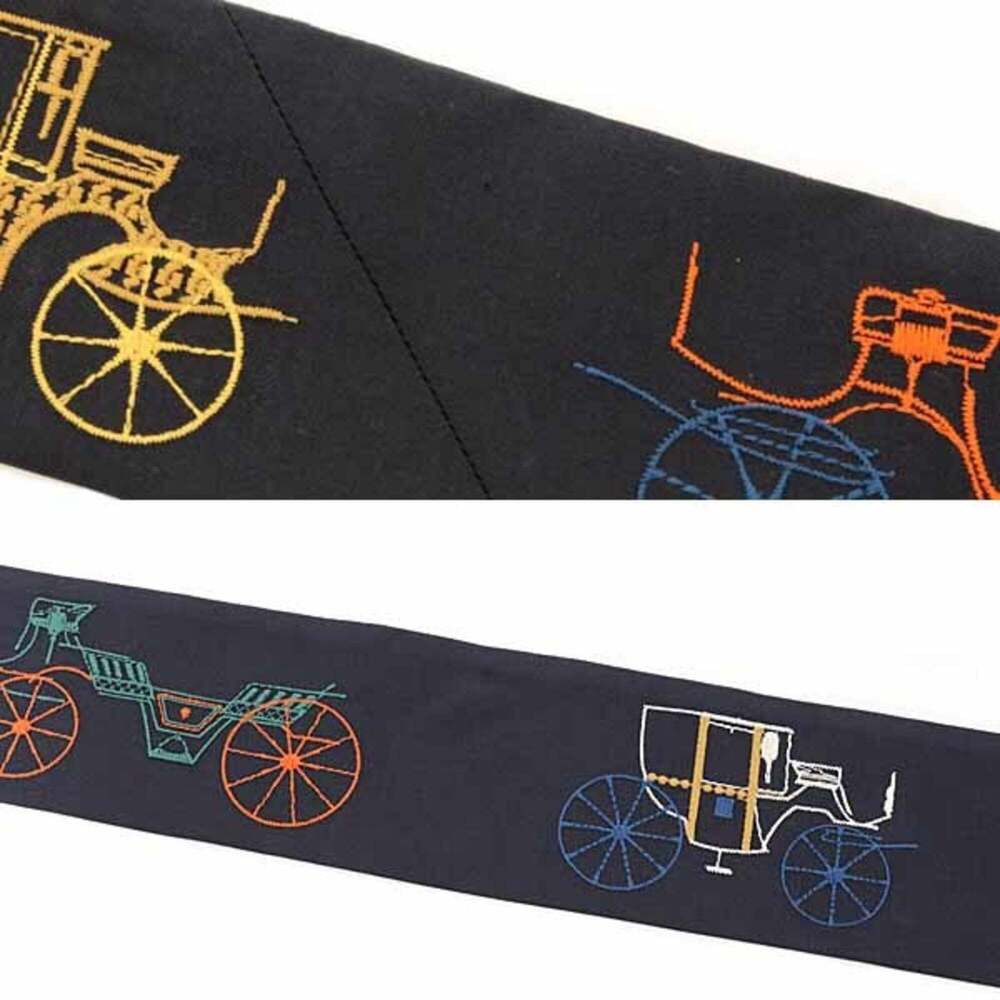 HERMES Authentic Black Silk Scarf - Picture 5 of 6